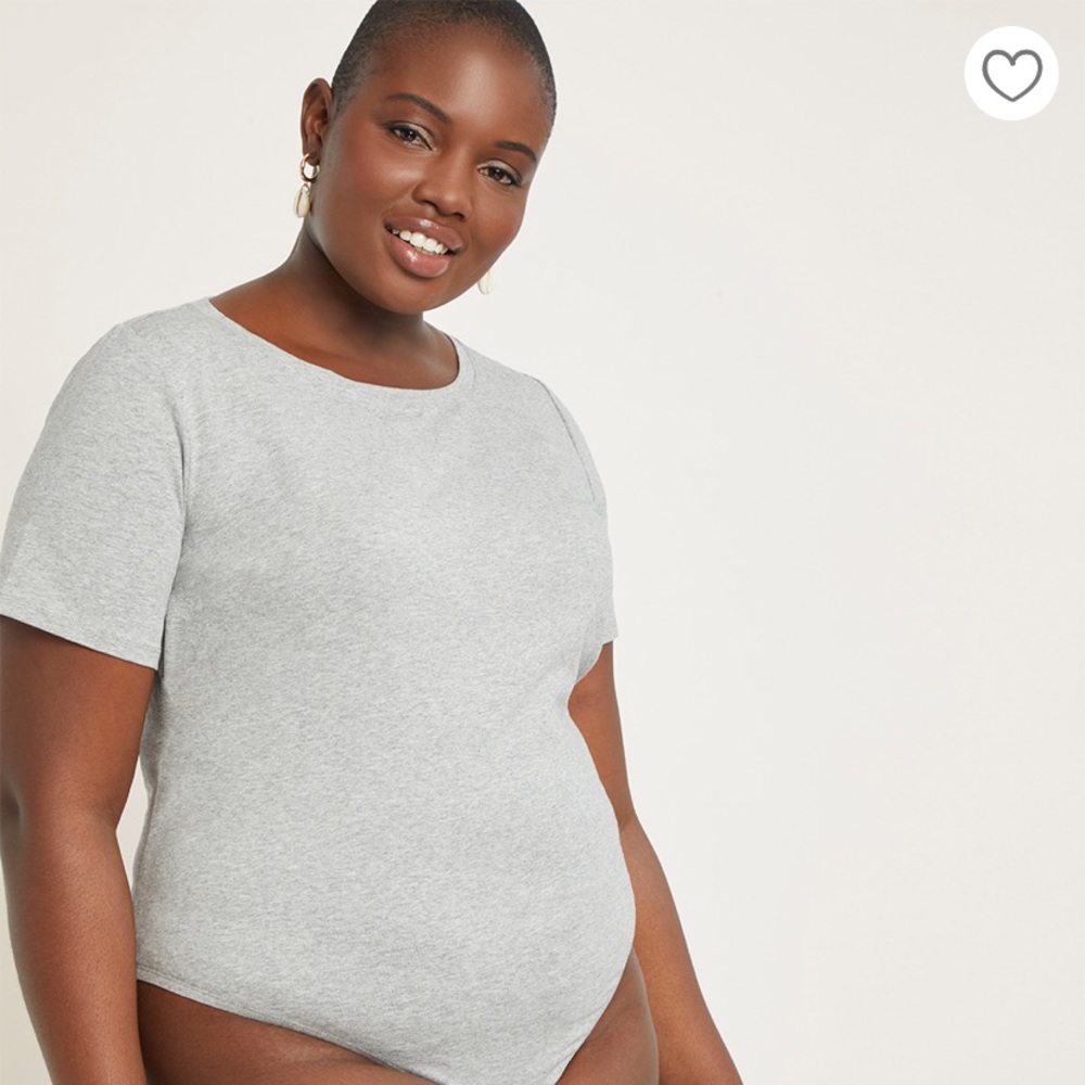 Gray Eloquii Short Sleeve Body Suit - Picture 2 of 9